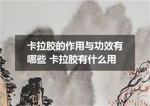 卡拉胶的作用与功效有哪些 卡拉胶有什么用