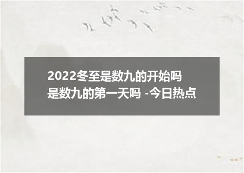 2022冬至是数九的开始吗 是数九的第一天吗 -今日热点