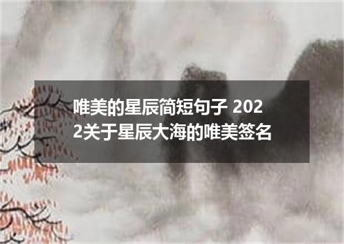 唯美的星辰简短句子 2022关于星辰大海的唯美签名