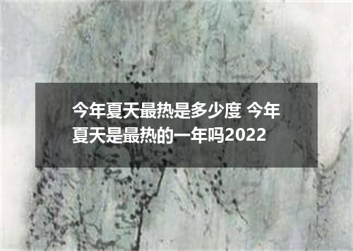 今年夏天最热是多少度 今年夏天是最热的一年吗2022