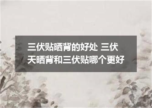 三伏贴晒背的好处 三伏天晒背和三伏贴哪个更好