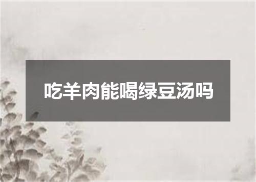 吃羊肉能喝绿豆汤吗