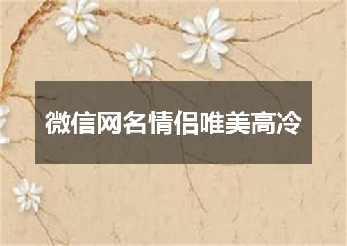 微信网名情侣唯美高冷