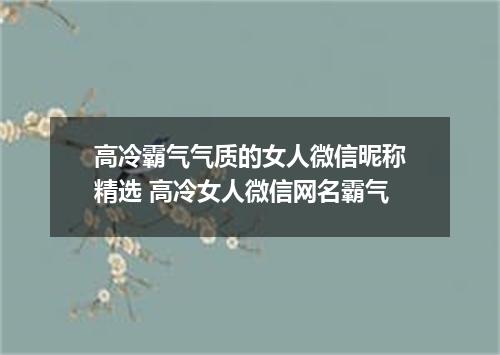高冷霸气气质的女人微信昵称精选 高冷女人微信网名霸气