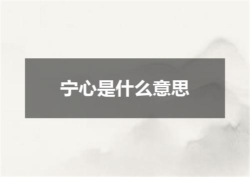 宁心是什么意思