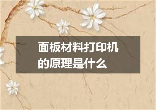 面板材料打印机的原理是什么