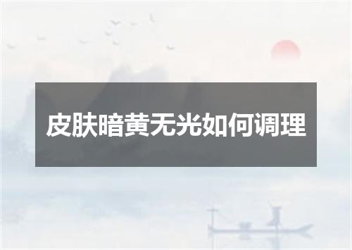 皮肤暗黄无光如何调理