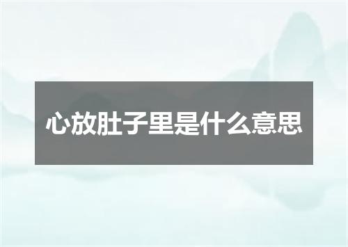心放肚子里是什么意思