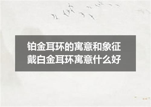 铂金耳环的寓意和象征 戴白金耳环寓意什么好