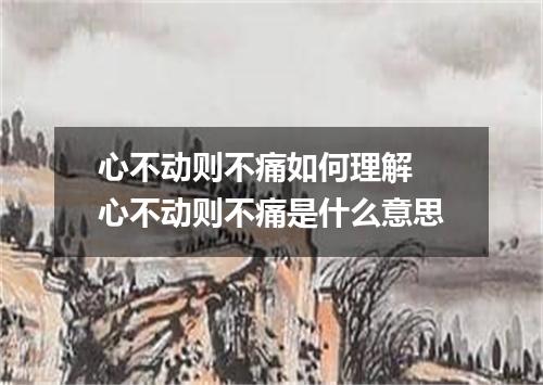 心不动则不痛如何理解 心不动则不痛是什么意思