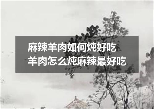 麻辣羊肉如何炖好吃 羊肉怎么炖麻辣最好吃