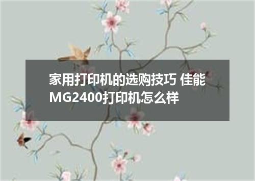 家用打印机的选购技巧 佳能MG2400打印机怎么样