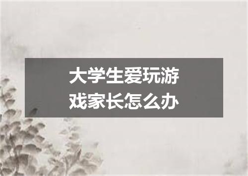 大学生爱玩游戏家长怎么办