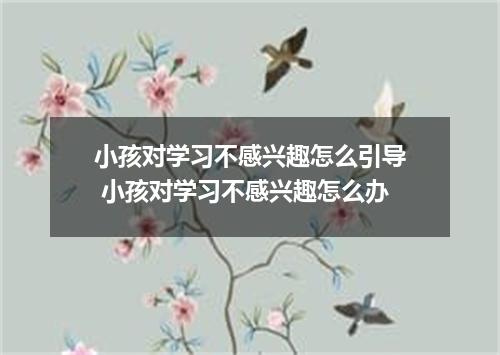 小孩对学习不感兴趣怎么引导 小孩对学习不感兴趣怎么办