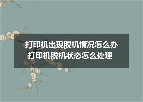 打印机出现脱机情况怎么办 打印机脱机状态怎么处理