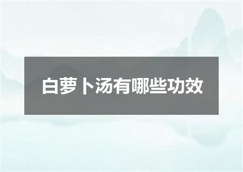 白萝卜汤有哪些功效
