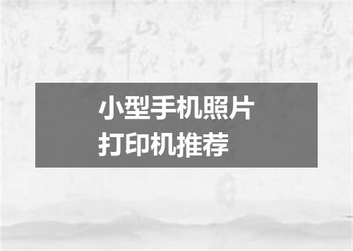 小型手机照片打印机推荐