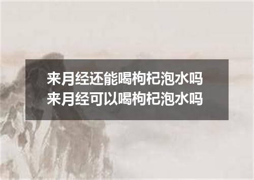 来月经还能喝枸杞泡水吗 来月经可以喝枸杞泡水吗