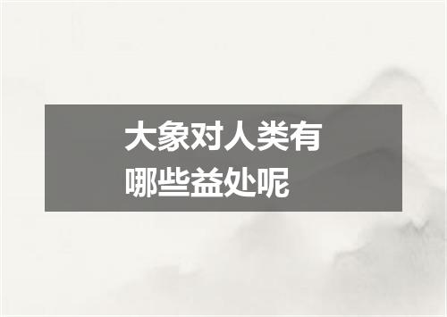 大象对人类有哪些益处呢