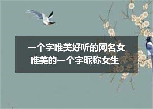 一个字唯美好听的网名女 唯美的一个字昵称女生