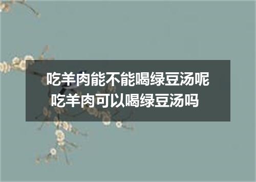 吃羊肉能不能喝绿豆汤呢 吃羊肉可以喝绿豆汤吗