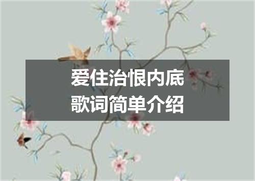 爱住治恨内底歌词简单介绍