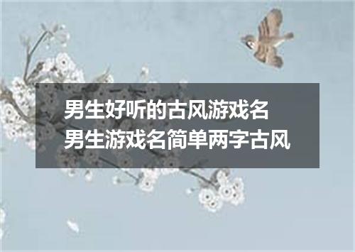 男生好听的古风游戏名 男生游戏名简单两字古风