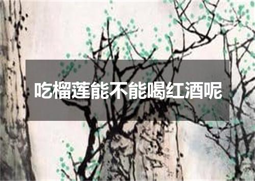 吃榴莲能不能喝红酒呢