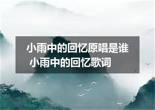 小雨中的回忆原唱是谁 小雨中的回忆歌词