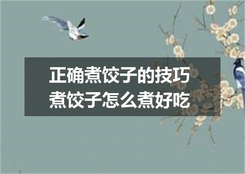 正确煮饺子的技巧 煮饺子怎么煮好吃