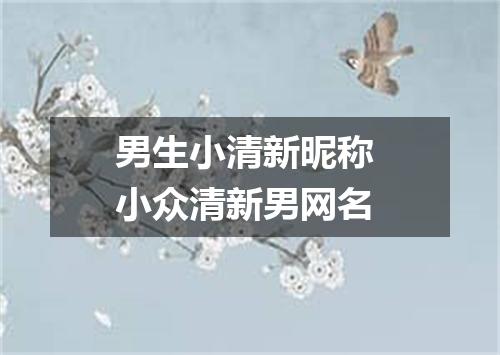 男生小清新昵称 小众清新男网名