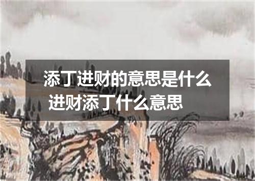 添丁进财的意思是什么 进财添丁什么意思