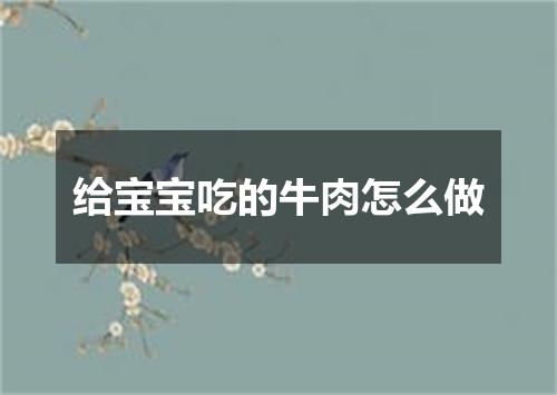 给宝宝吃的牛肉怎么做