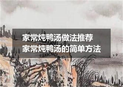 家常炖鸭汤做法推荐 家常炖鸭汤的简单方法