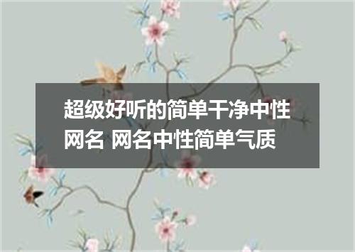 超级好听的简单干净中性网名 网名中性简单气质
