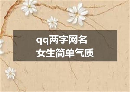 qq两字网名女生简单气质