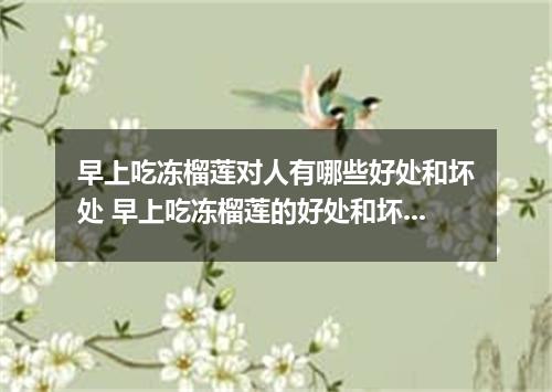 早上吃冻榴莲对人有哪些好处和坏处 早上吃冻榴莲的好处和坏处