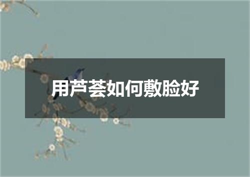 用芦荟如何敷脸好