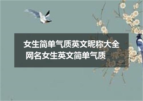 女生简单气质英文昵称大全 网名女生英文简单气质