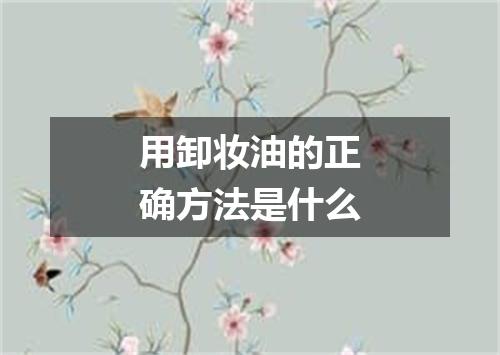 用卸妆油的正确方法是什么