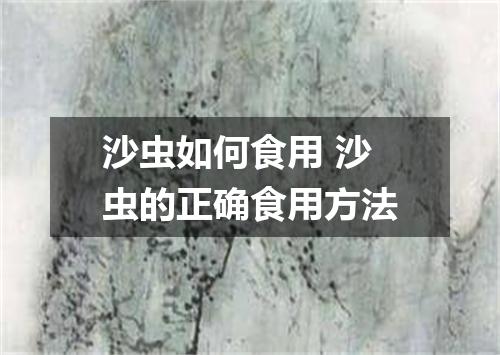 沙虫如何食用 沙虫的正确食用方法