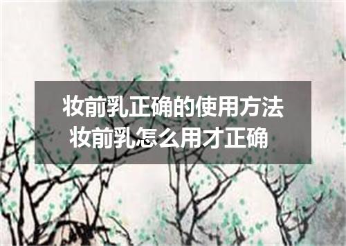 妆前乳正确的使用方法 妆前乳怎么用才正确