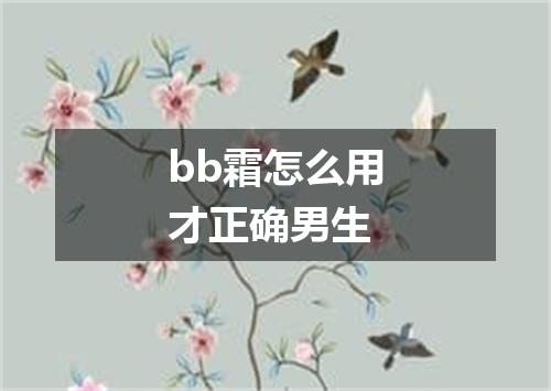 bb霜怎么用才正确男生