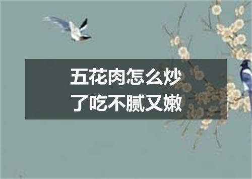 五花肉怎么炒了吃不腻又嫩