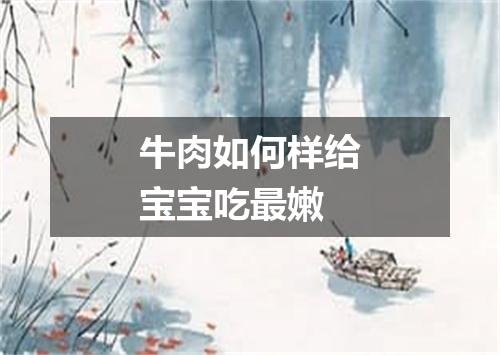 牛肉如何样给宝宝吃最嫩