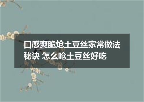 口感爽脆炝土豆丝家常做法秘诀 怎么呛土豆丝好吃