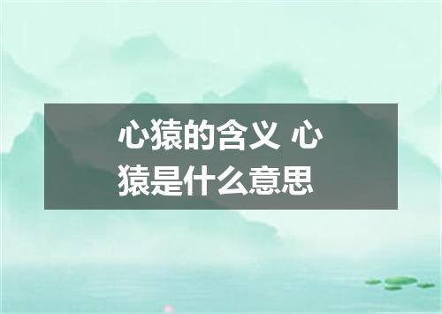 心猿的含义 心猿是什么意思