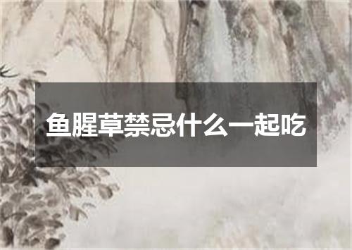 鱼腥草禁忌什么一起吃