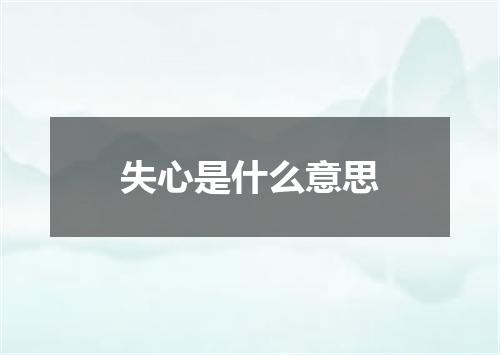 失心是什么意思