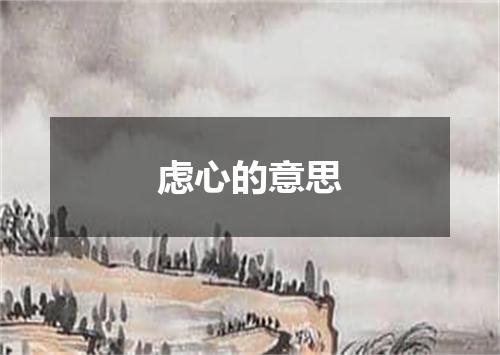 虑心的意思